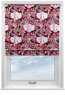 Faded Glamour, Fairground Black - Motorised Roman Blind